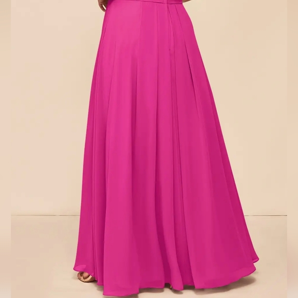 Azazie Ginger Chiffon Fuscia Gown Wedding Mother Of The Bride Prom Wedding - Picture 14 of 16